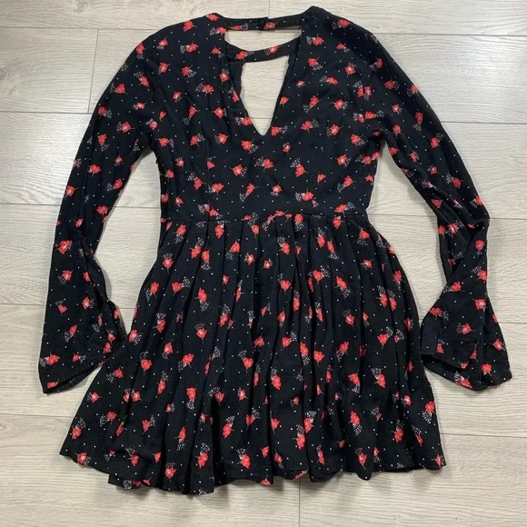 Free People Tegan Floral Print Mini Long Sleeve Dress - Picture 6 of 15
